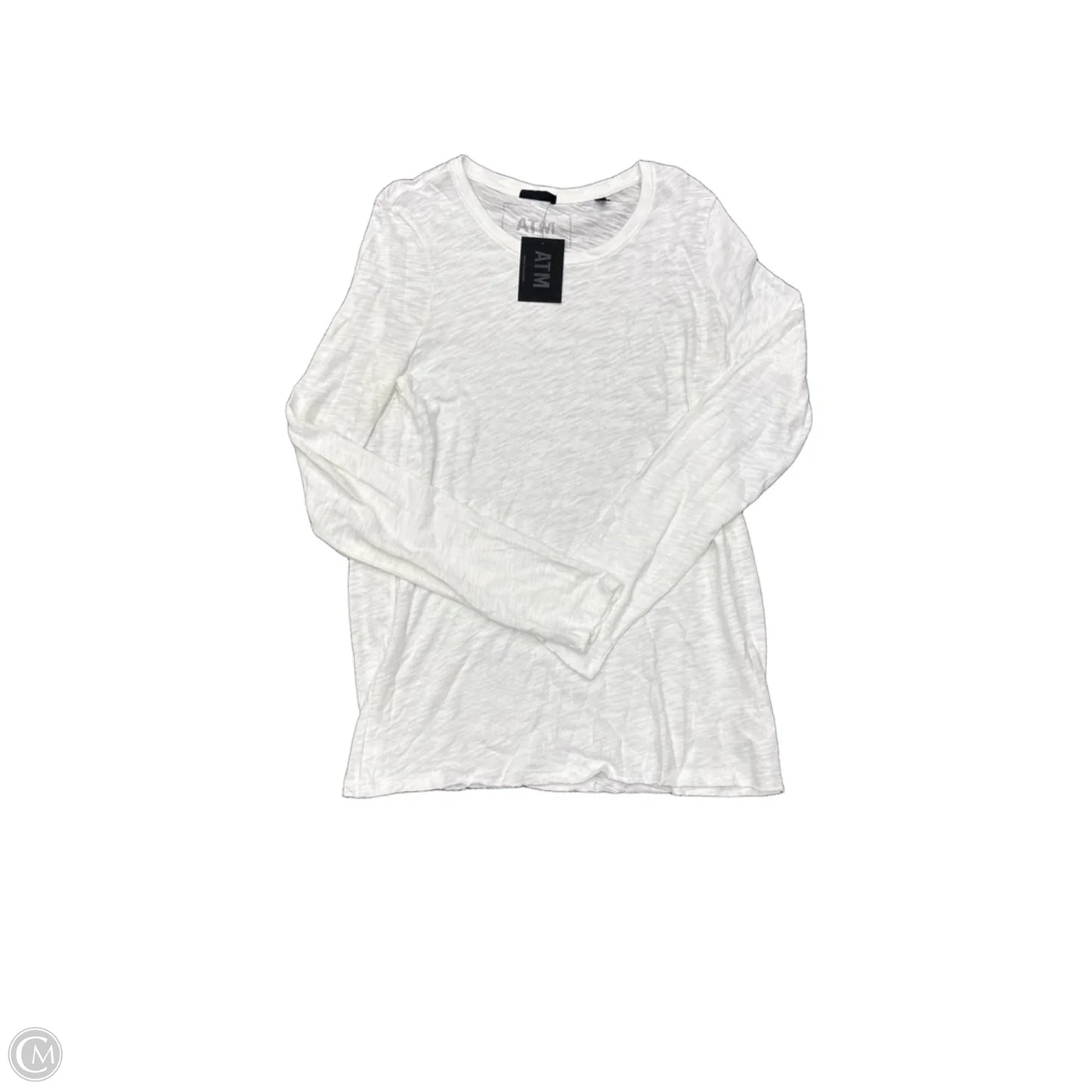 Top Long Sleeve By Atm In White, Size: L