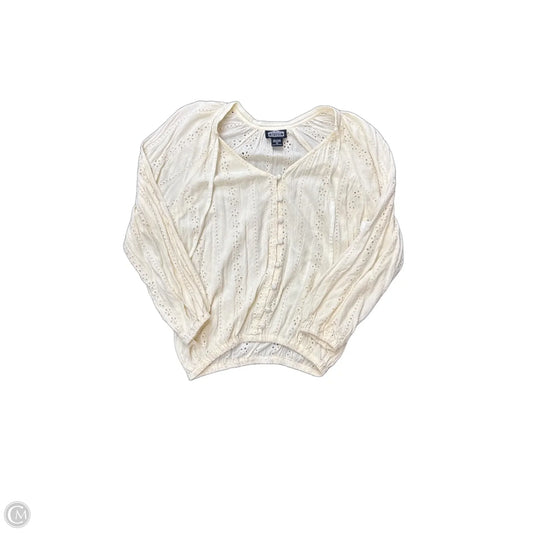 Top Long Sleeve By Angie In Cream, Size: S
