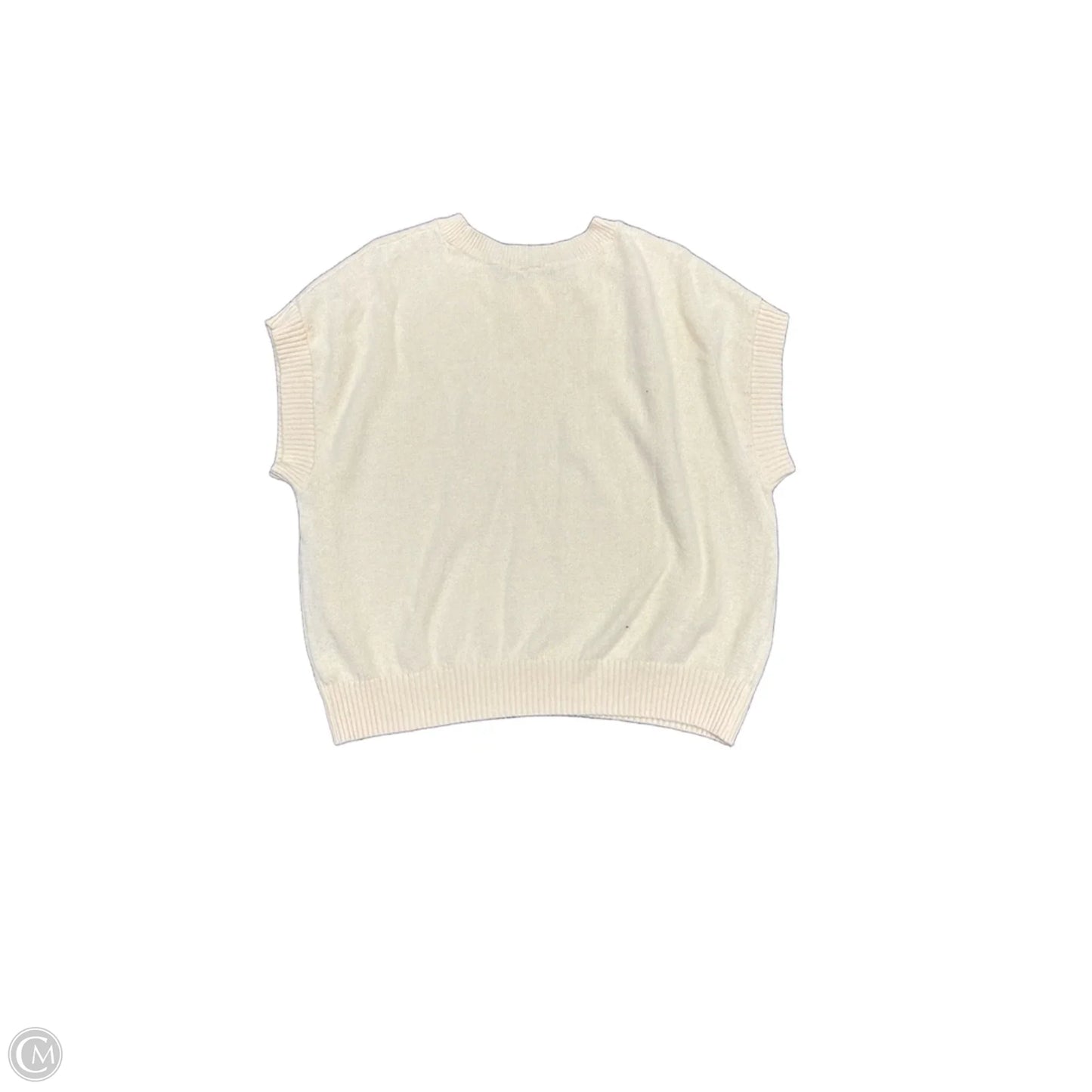 Sweater Short Sleeve By Stylus In Yellow, Size: L