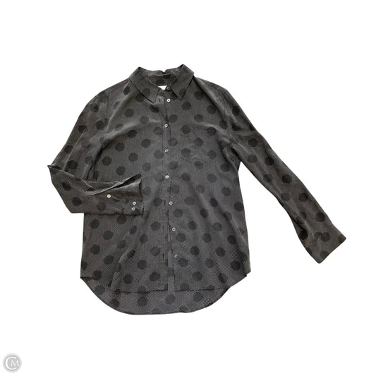 Blouse Long Sleeve By Equipment In Black, Size: L