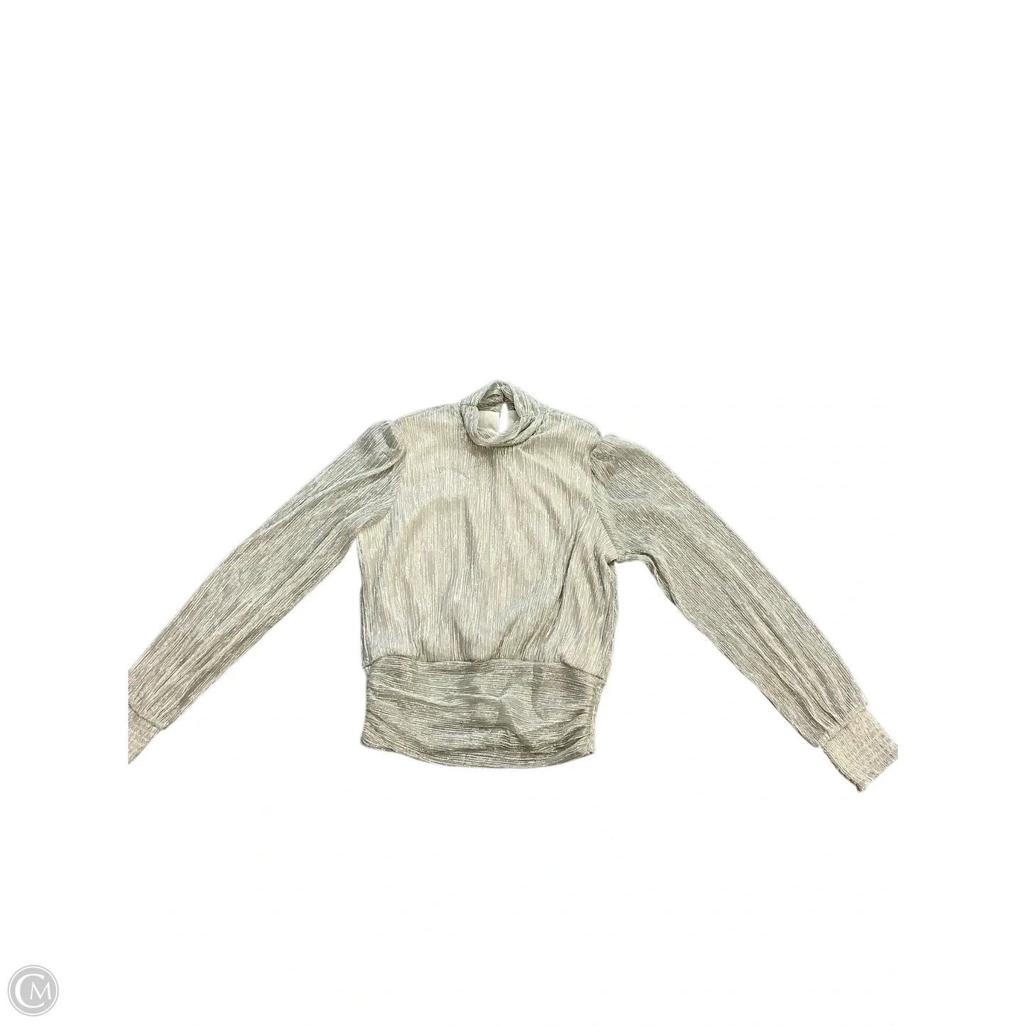Blouse Long Sleeve By Bailey 44 In Gold & Silver, Size: S