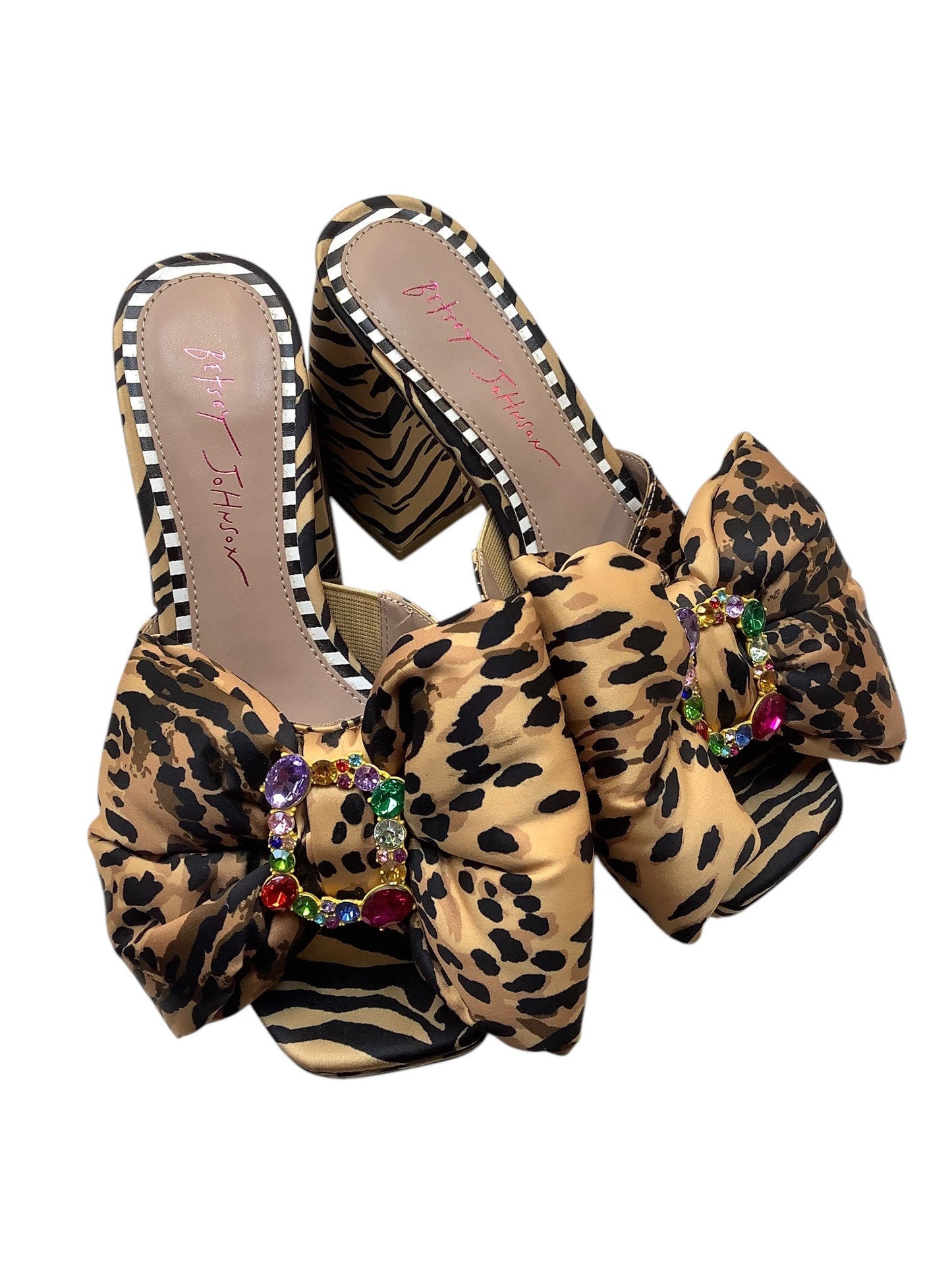 Shoes Heels Block By Betsey Johnson In Animal Print, Size: 7