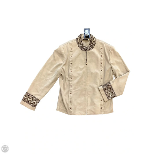 Jacket Luxury Designer By St John Collection In Beige, Size: L