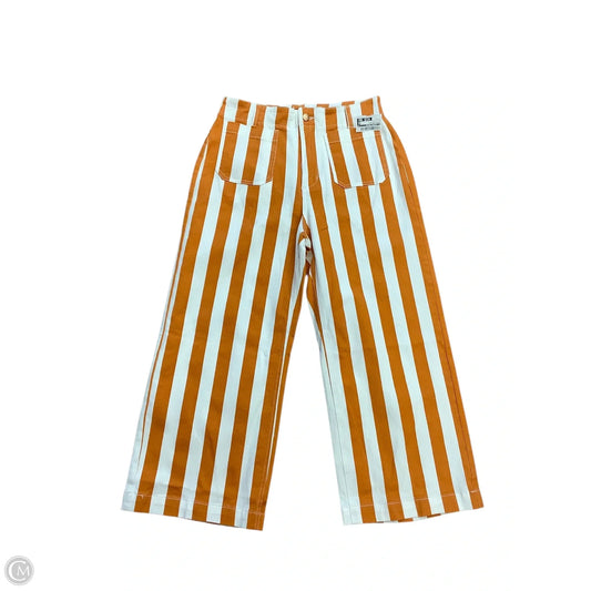 Jeans Wide Leg By Clothes Mentor In Orange & White, Size: 8