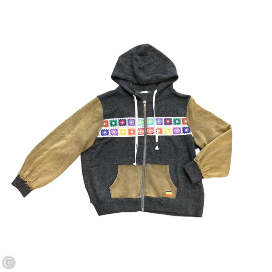 Sweater By Pol In Green & Grey, Size: M