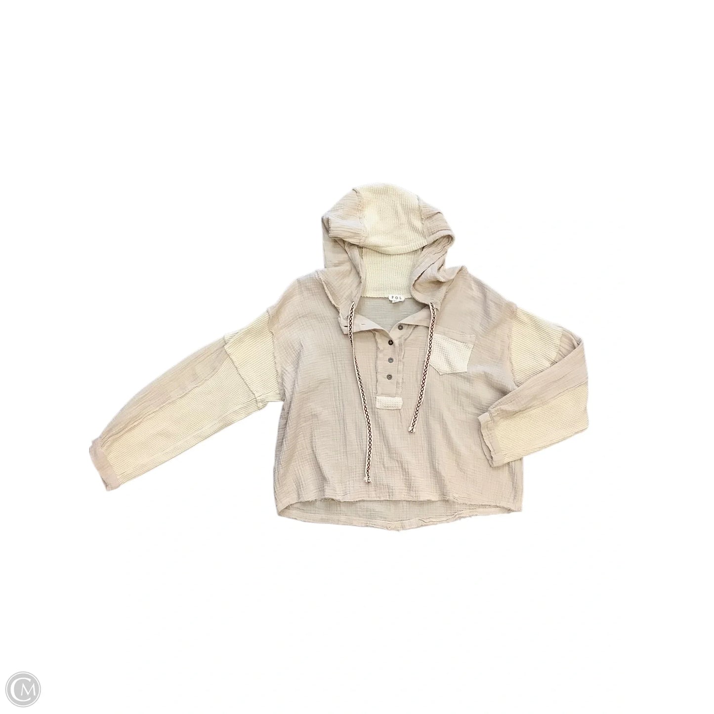 Top Long Sleeve By Pol In Cream, Size: M