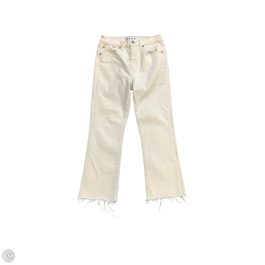 Jeans Flared By Daze In White Denim, Size: 6