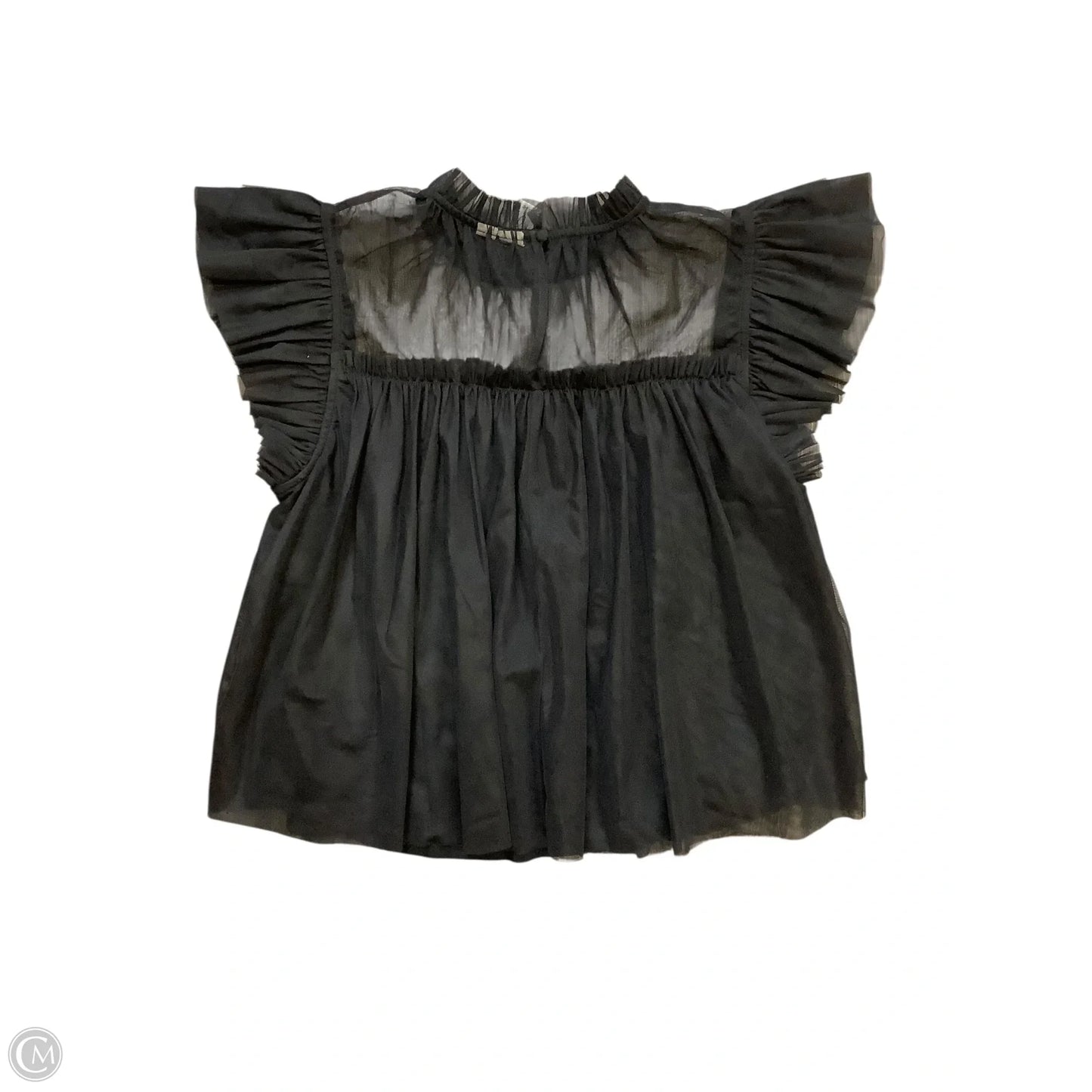 Blouse Short Sleeve By Joie In Black, Size: L