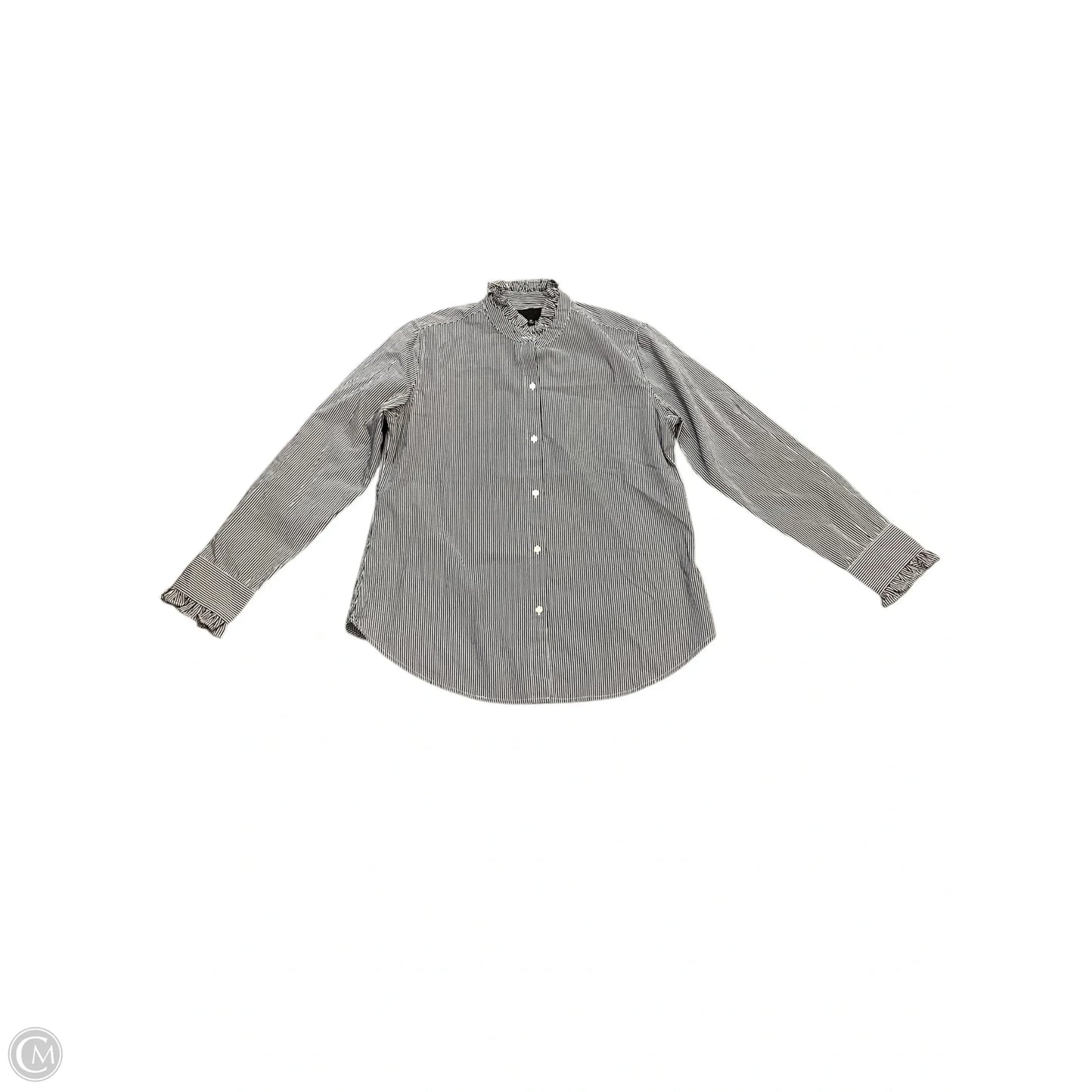 Blouse Long Sleeve By Nili Lotan In Black & White, Size: M