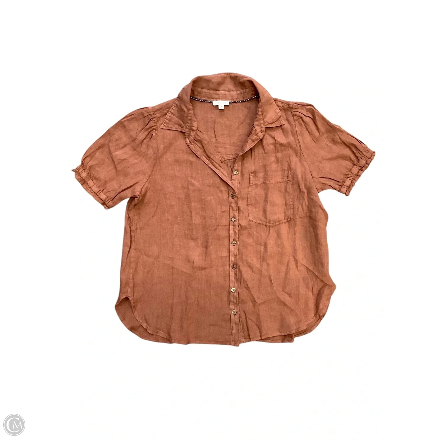 Top Short Sleeve By Pilcro In Brown, Size: M