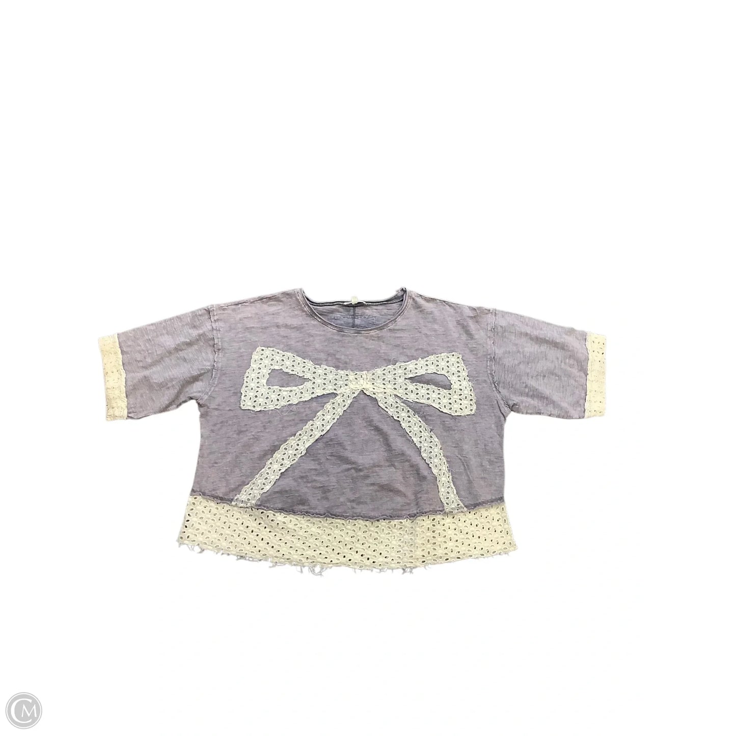 Top Short Sleeve By Oli & Hali In Grey, Size: L