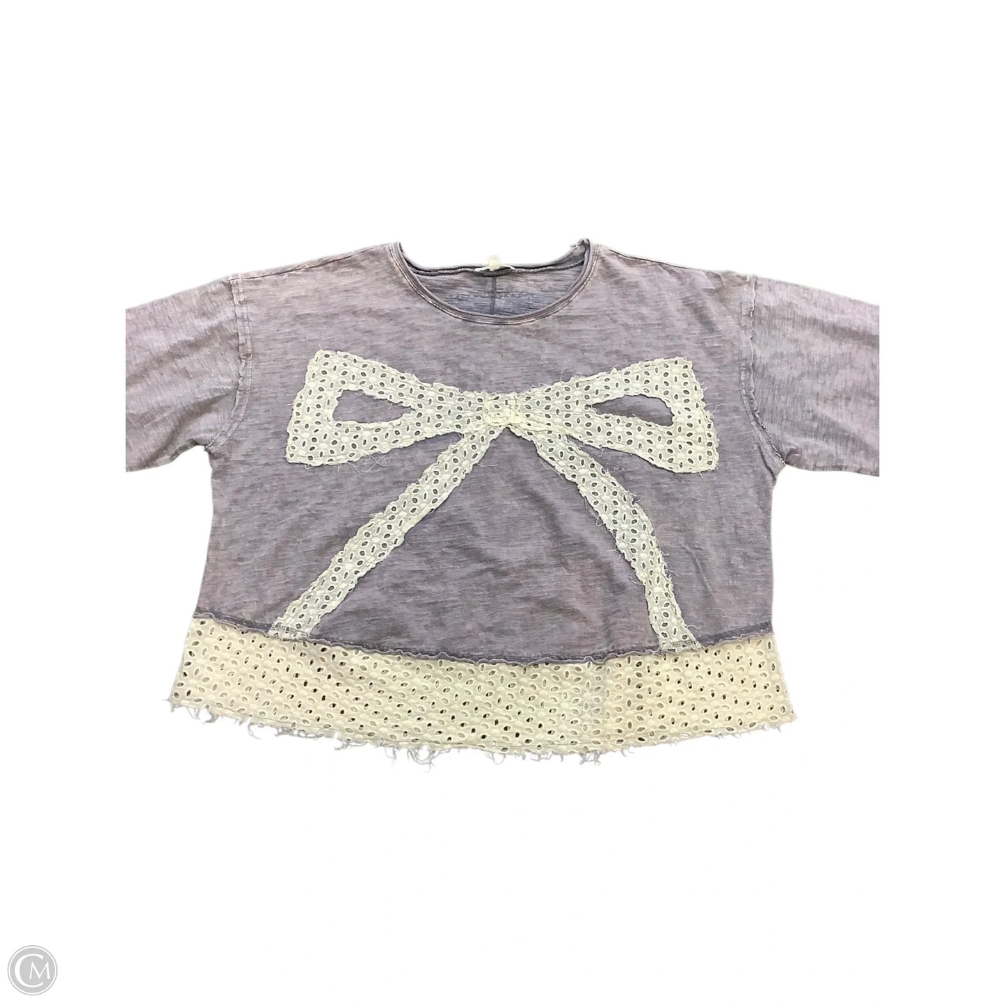 Top Short Sleeve By Oli & Hali In Grey, Size: L