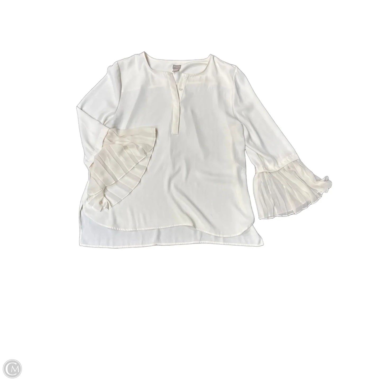 Blouse Long Sleeve By Chicos In White, Size: Xl