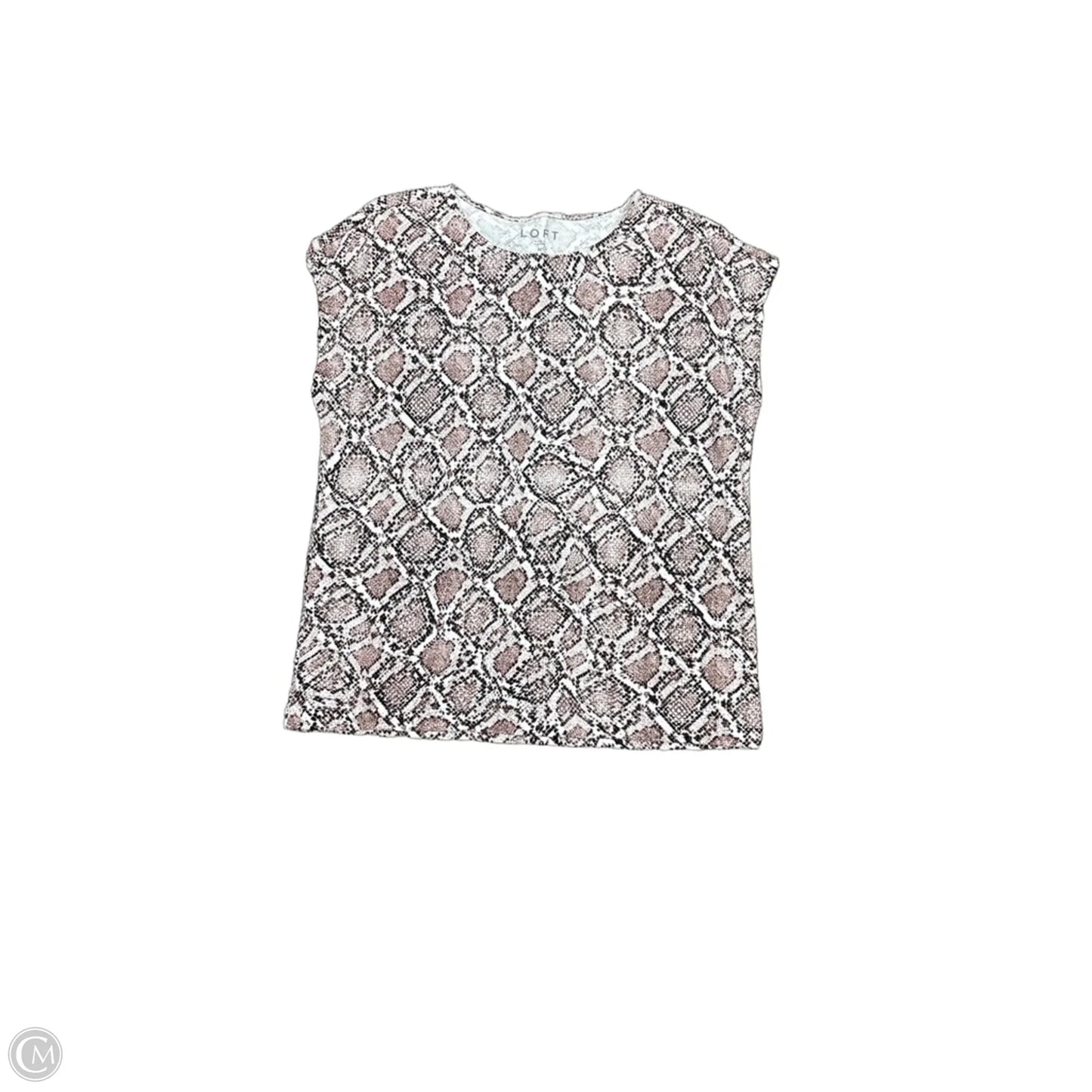 Top Sleeveless Basic By Loft In Snakeskin Print, Size: M
