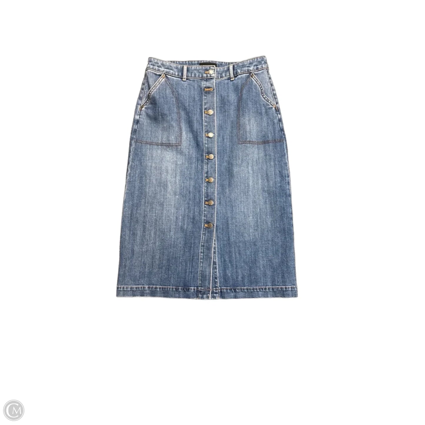 Skirt Midi By Talbots In Blue Denim, Size: 6
