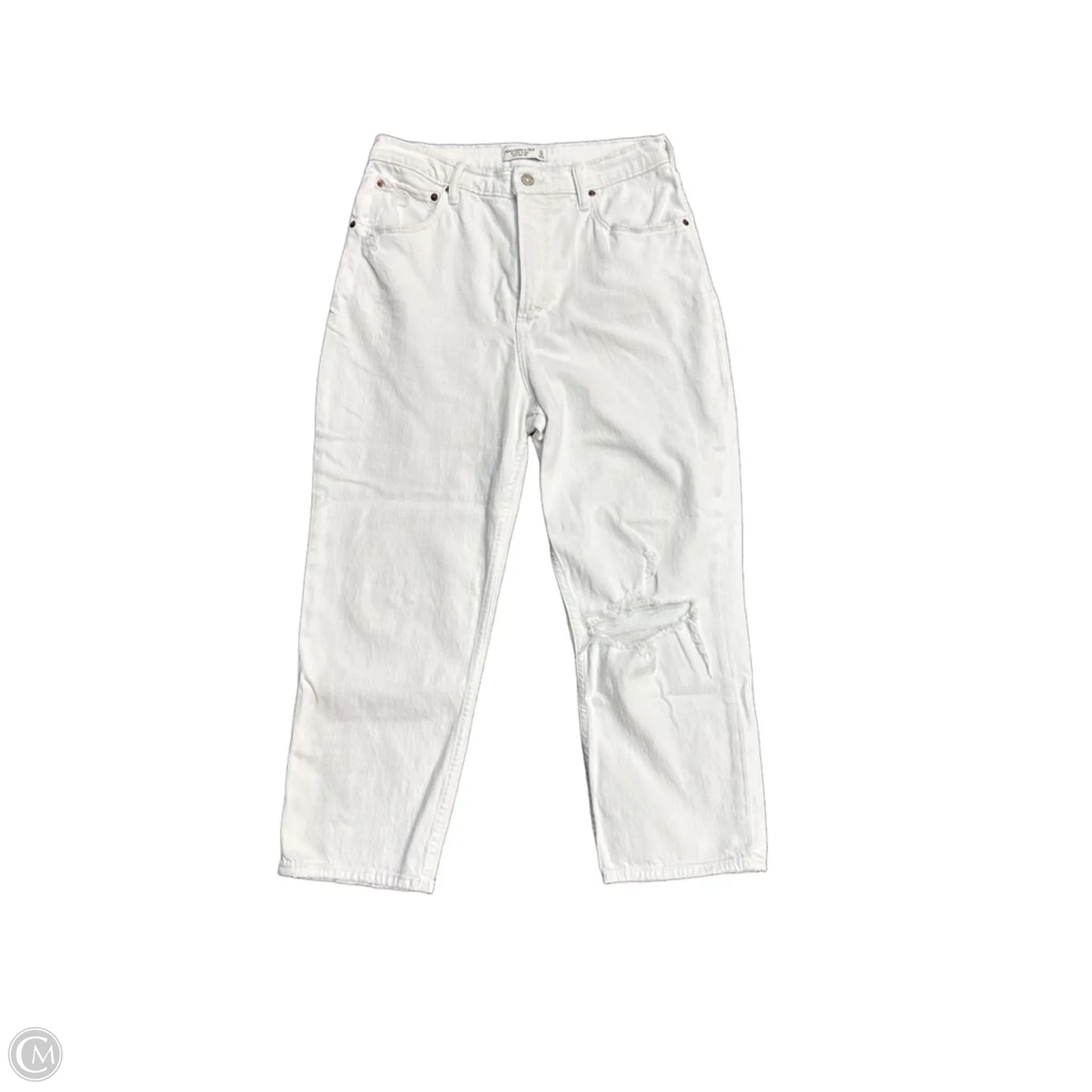 Jeans Straight Leg By Abercrombie And Fitch In White, Size: 12