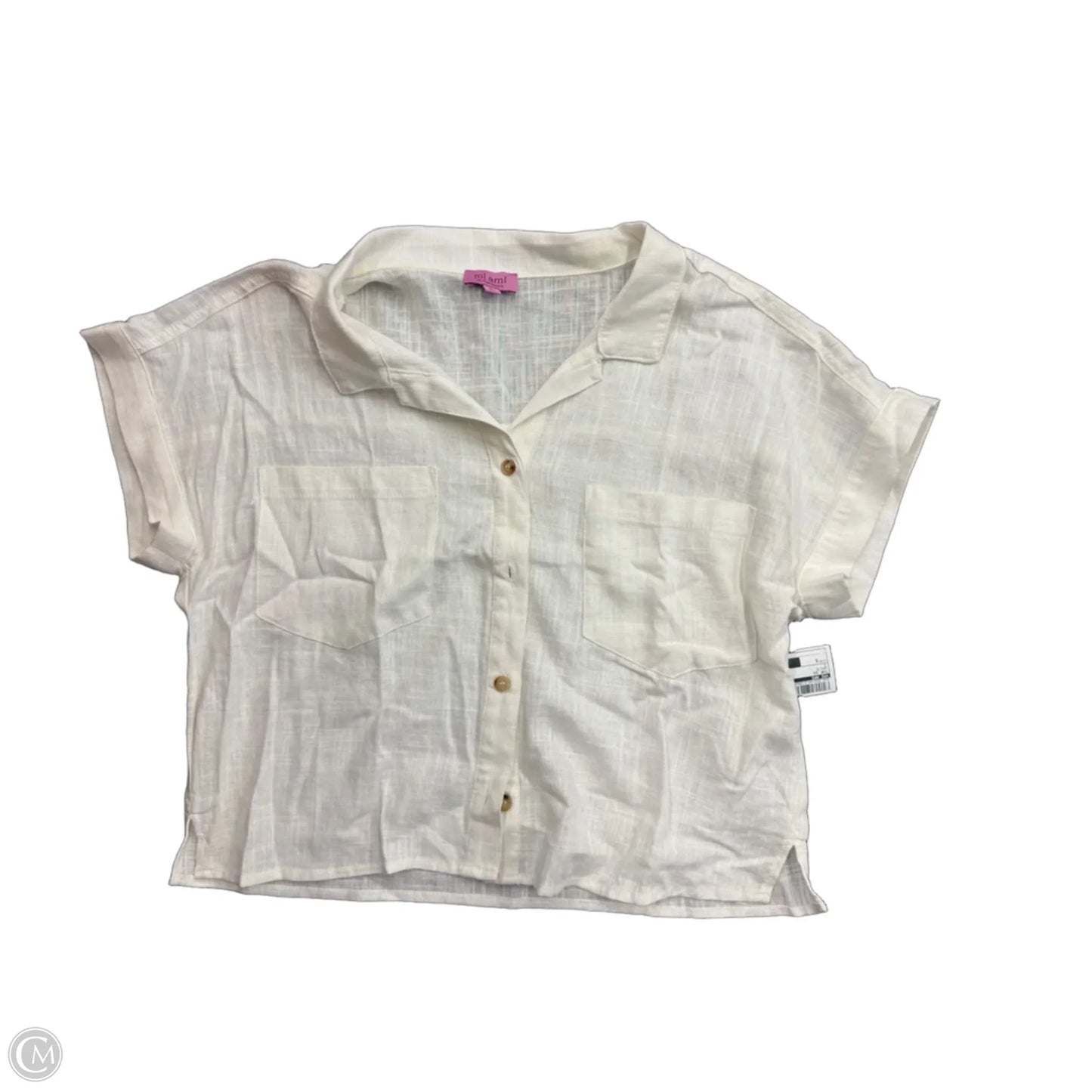 Top Short Sleeve By Mi Ami In White, Size: S