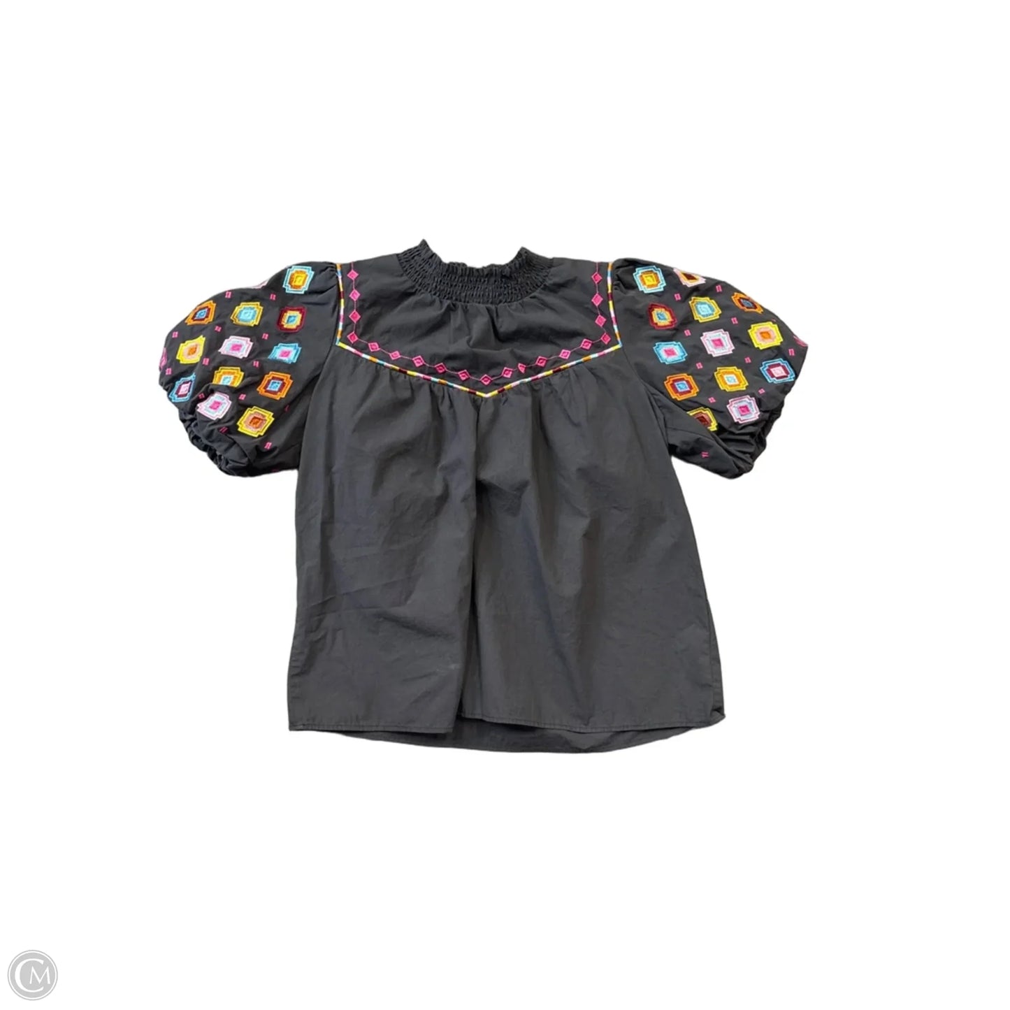 Top Short Sleeve By Clothes Mentor In Black, Size: L