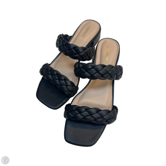 Sandals Heels Block By Cushionaire In Black, Size: 8.5