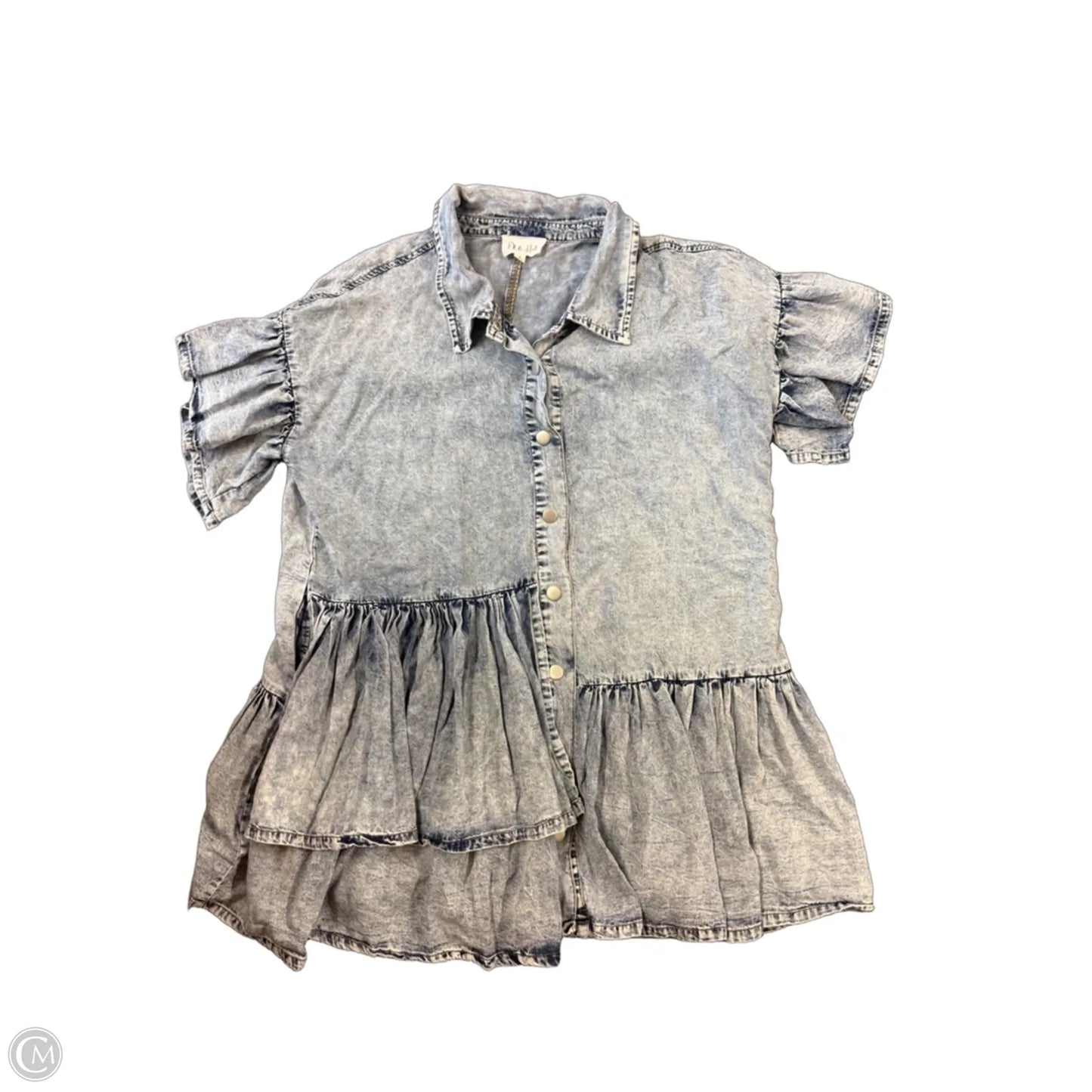 Tunic 3/4 Sleeve By Oli & Hali In Blue Denim, Size: S