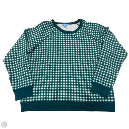 Sweatshirt Crewneck By Draper James In Green & White, Size: Xxl
