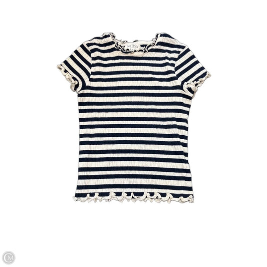 Top Short Sleeve By Nation In Striped Pattern, Size: S