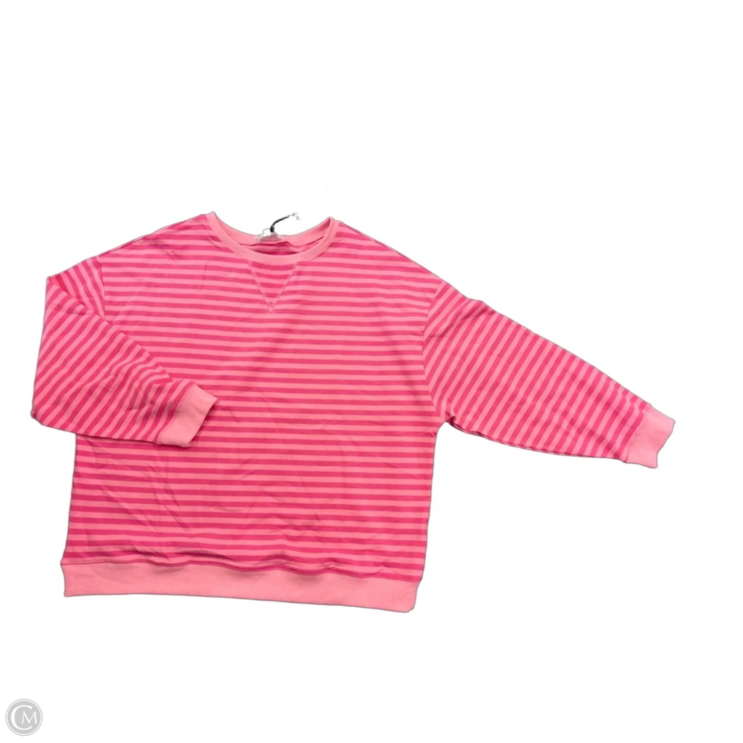 Sweatshirt Crewneck By Day + Moon In Striped Pattern, Size: L