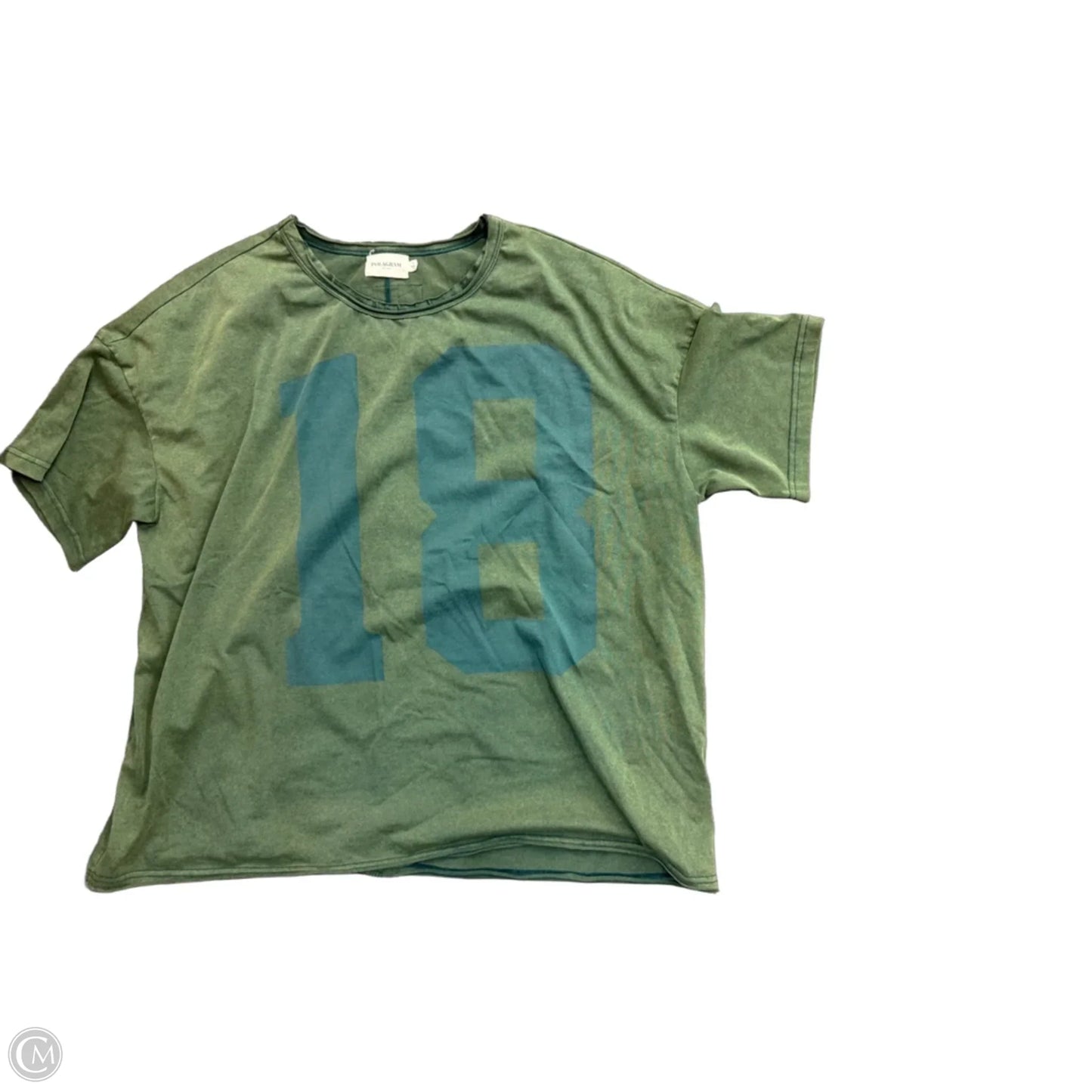 Top Short Sleeve By Polagram In Green, Size: L
