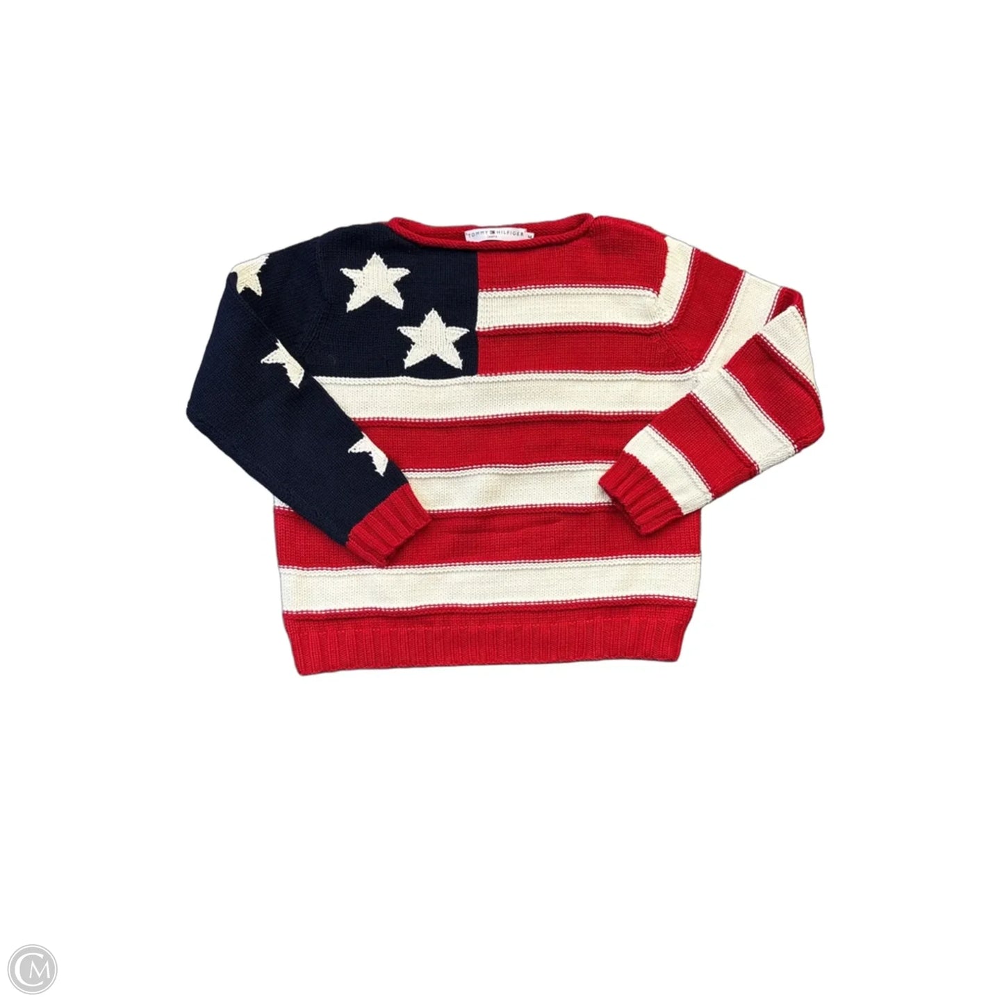 Sweater By Tommy Hilfiger In Red & White, Size: M