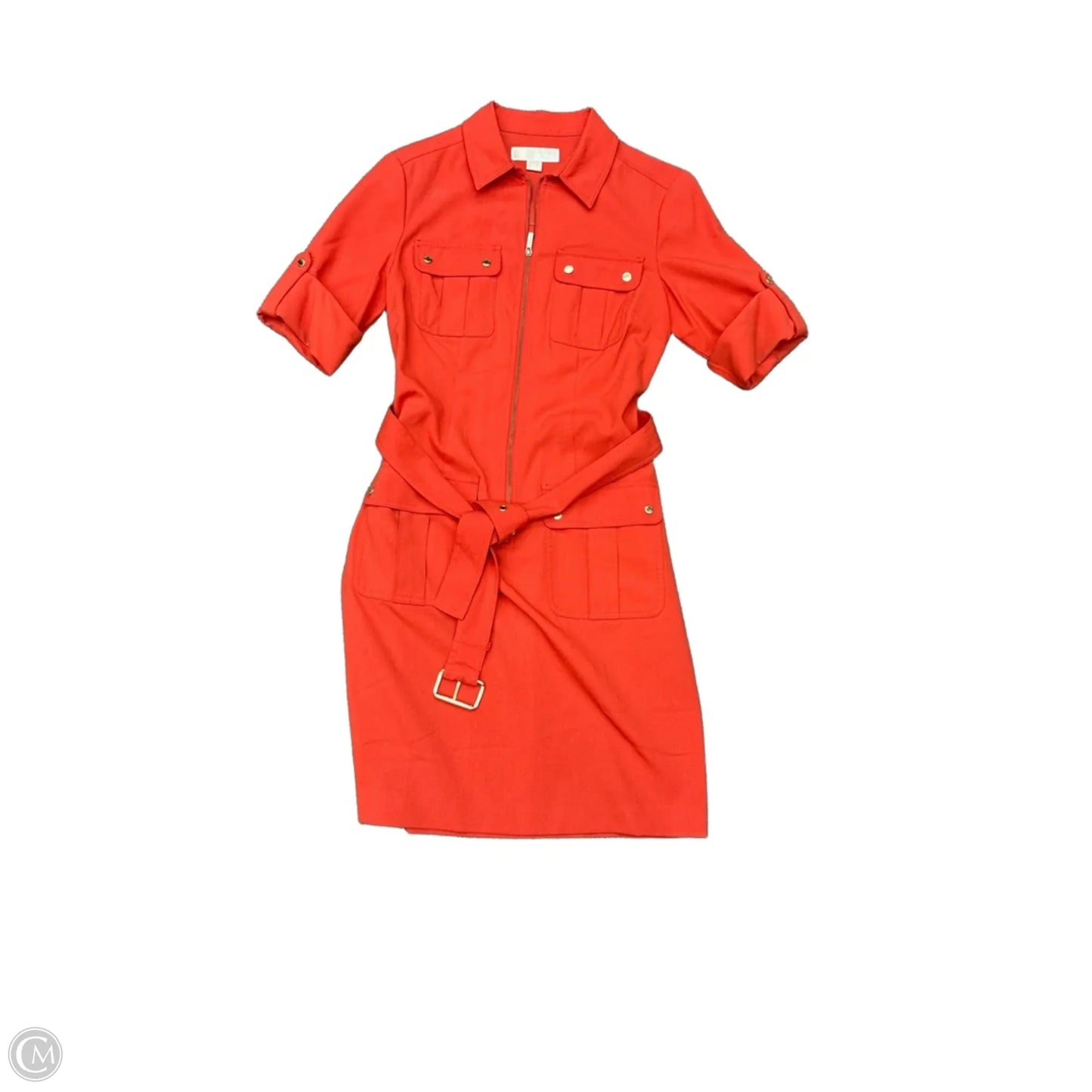Dress Casual Midi By Michael By Michael Kors In Orange, Size: S