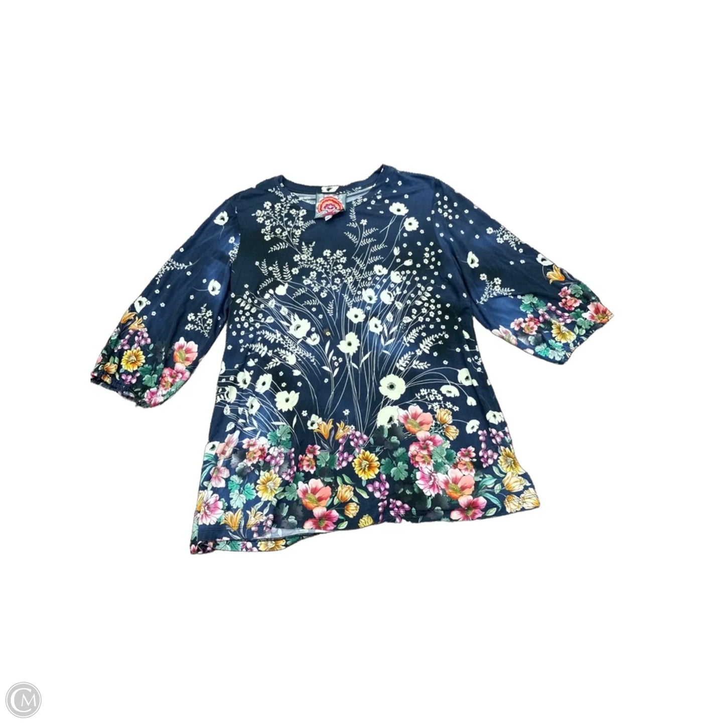 Top Long Sleeve By Johnny Was In Blue, Size: M