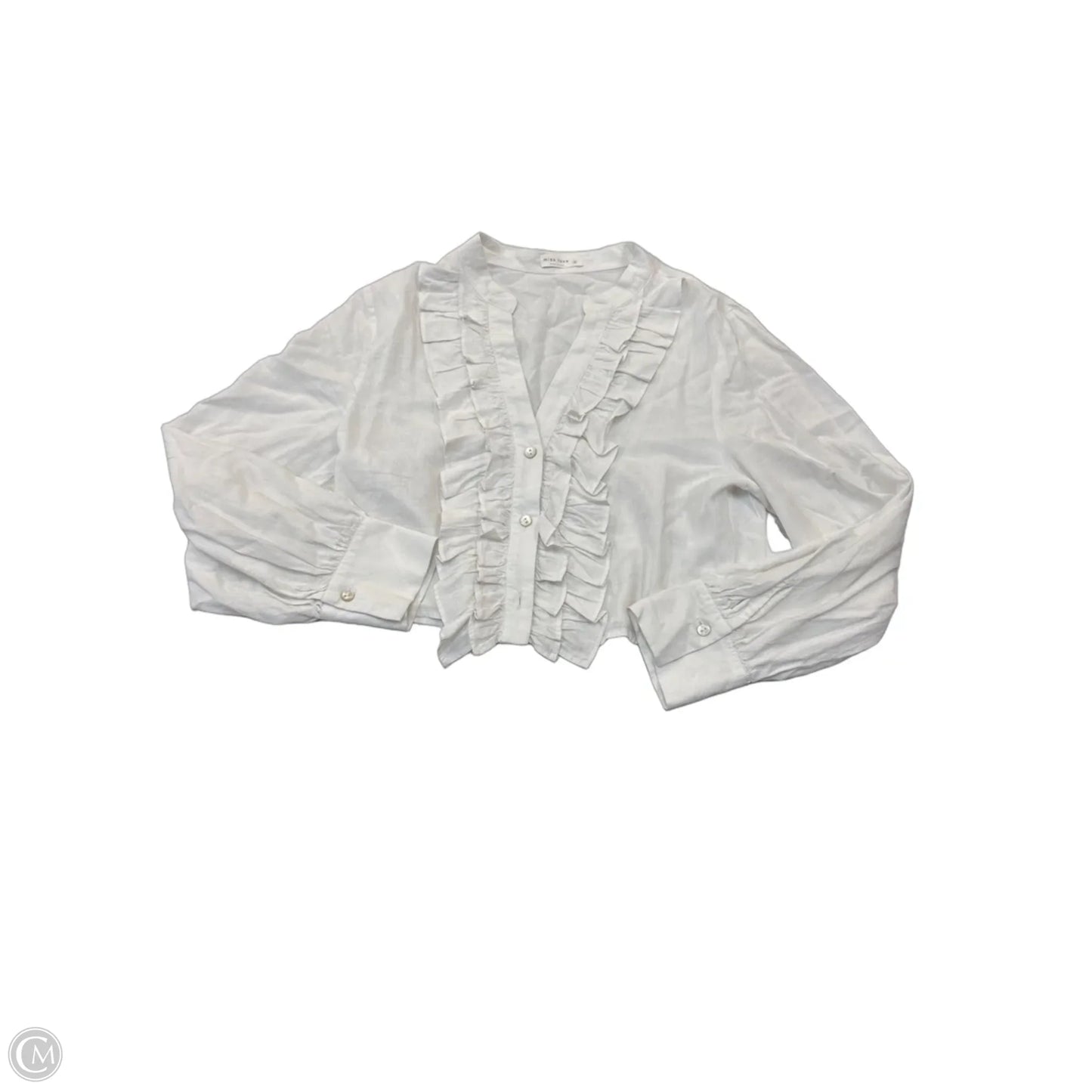 Top Long Sleeve By Miss Love In White, Size: M