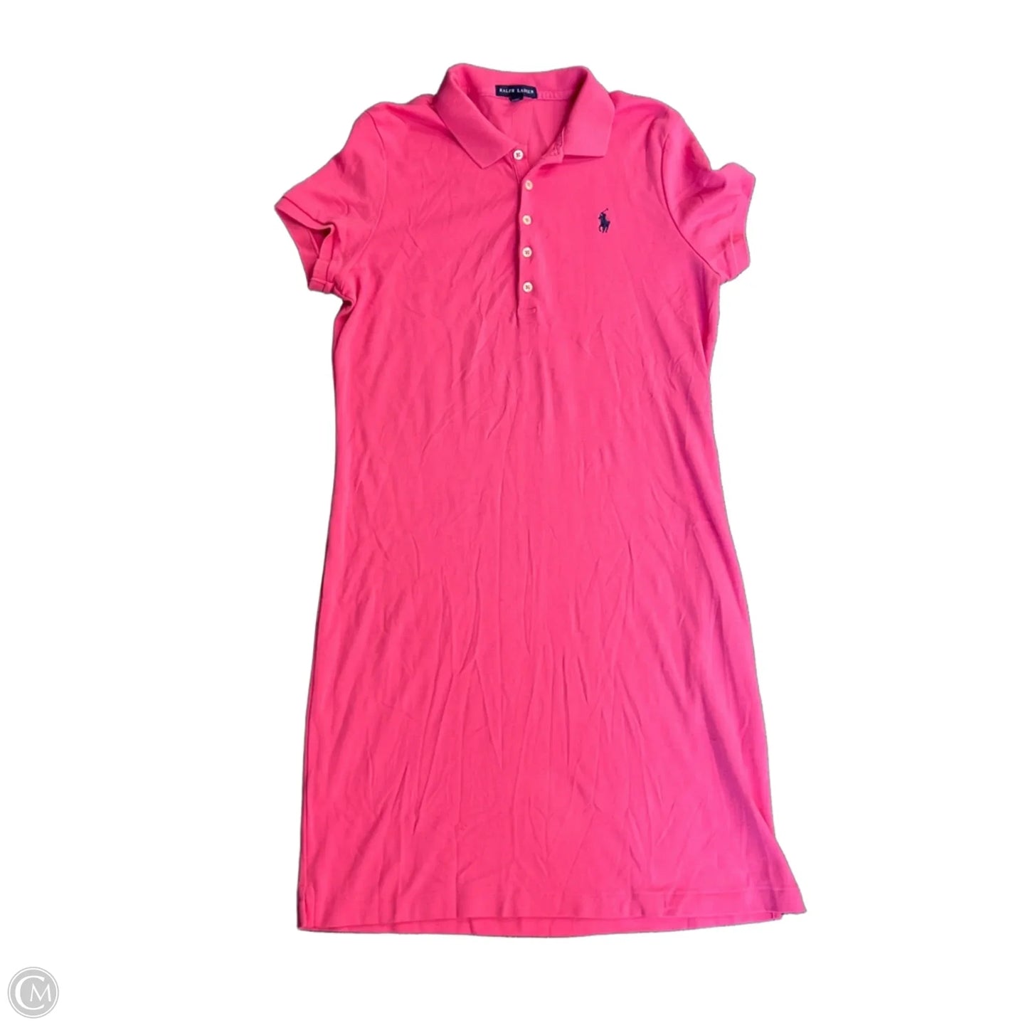 Dress Casual Midi By Ralph Lauren In Pink, Size: L