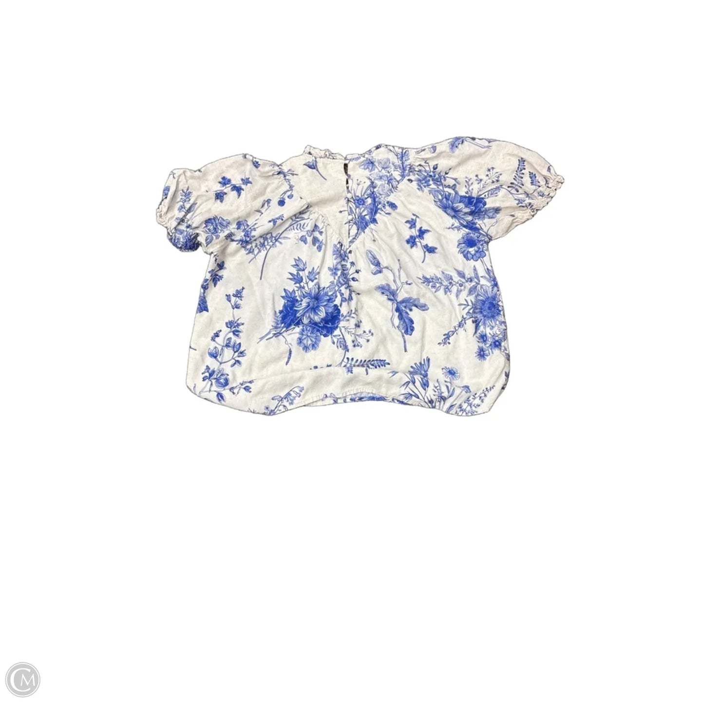 Top Short Sleeve By Thml In Blue & Tan, Size: L
