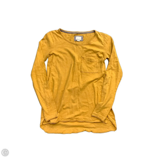 Top Long Sleeve By Anthropologie In Yellow, Size: Xs