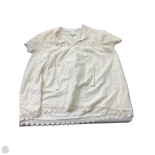 Top Short Sleeve By Jennifer & Grace In Cream, Size: 1x