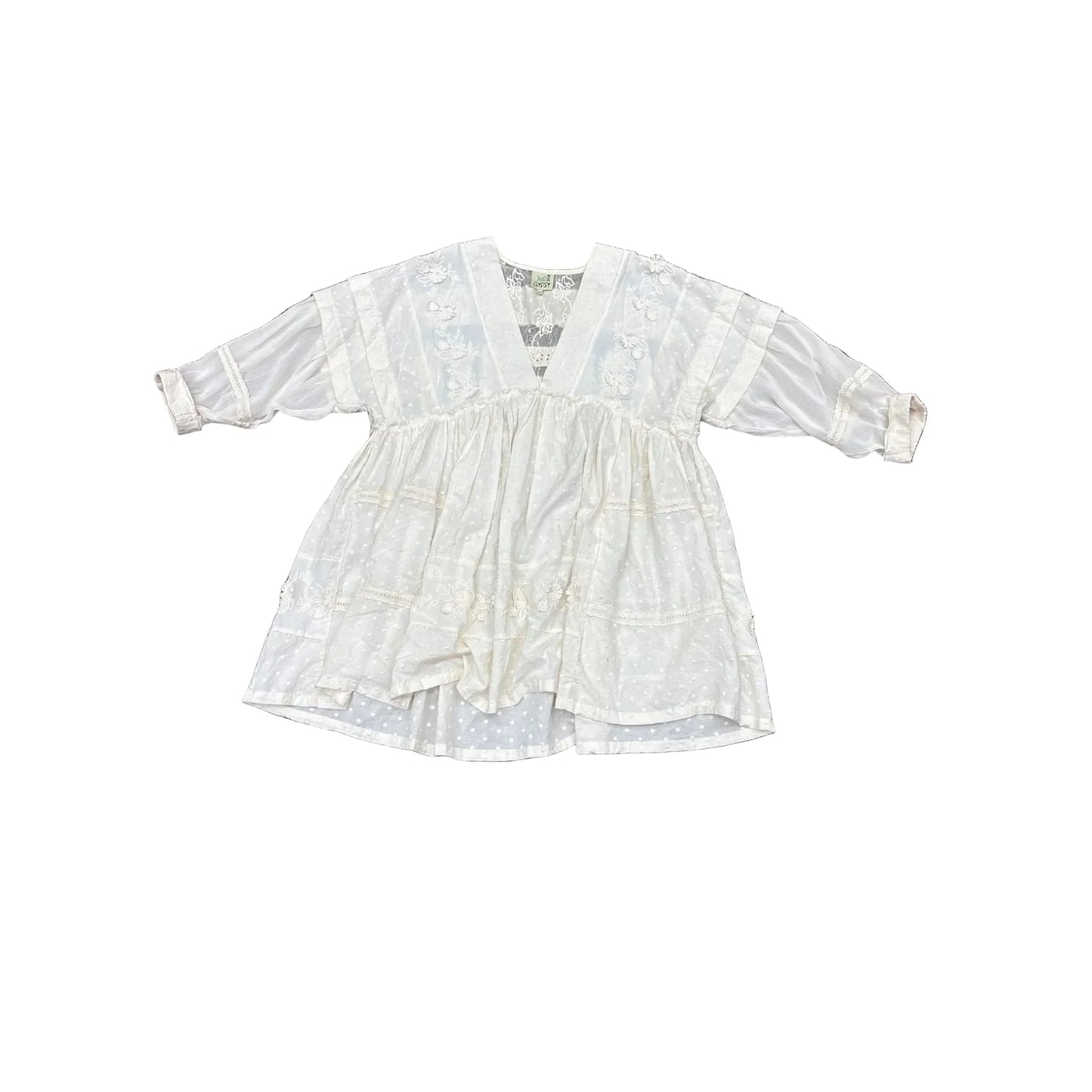 Top 3/4 Sleeve By Cma In Cream, Size: S