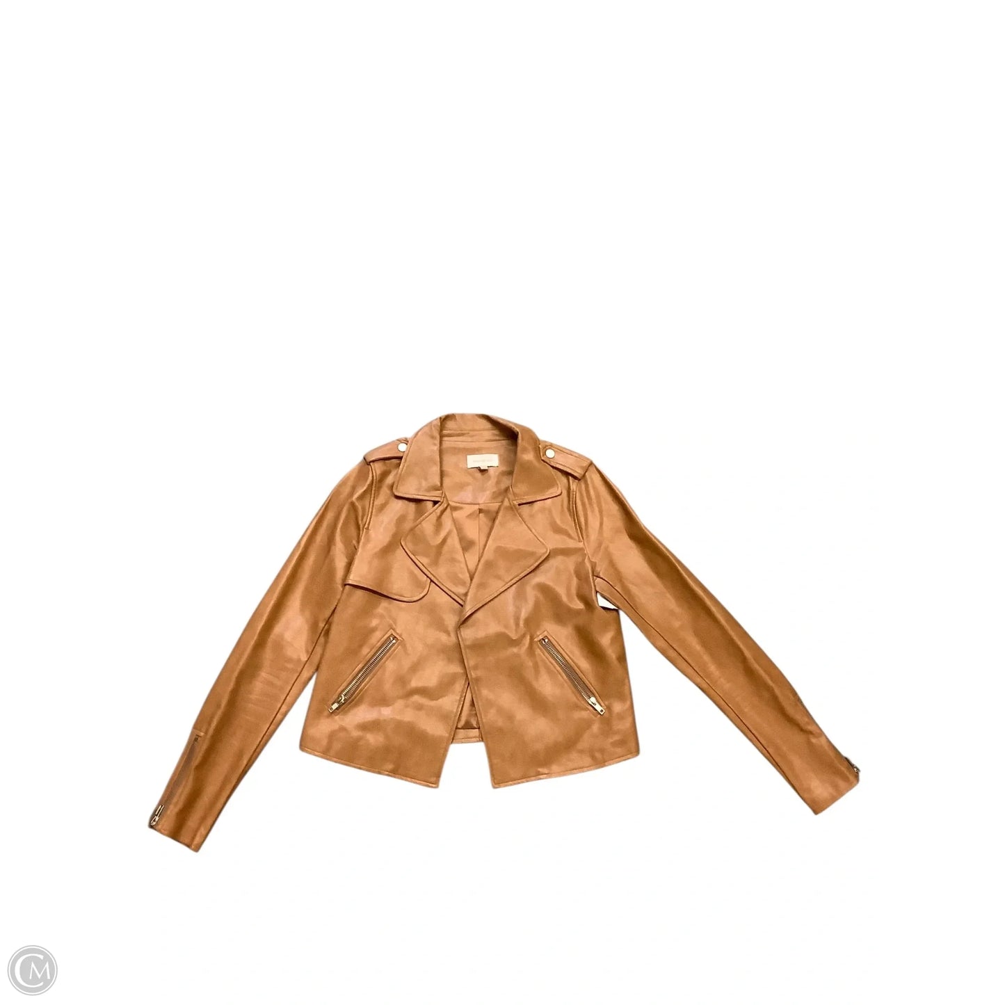 Jacket Leather By Skies Are Blue In Tan, Size: S