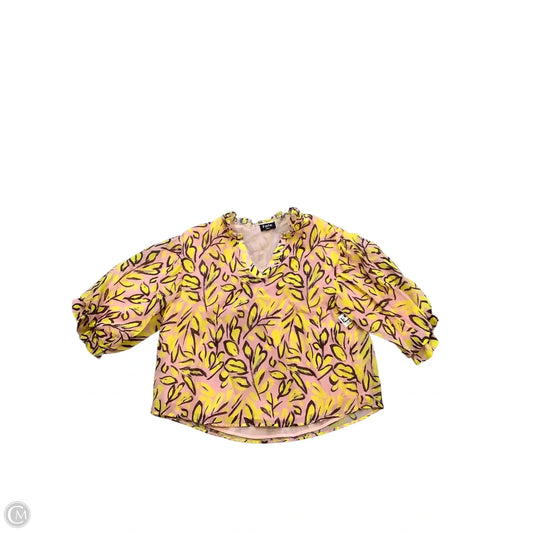 Top Long Sleeve By Fate In Pink & Yellow, Size: S