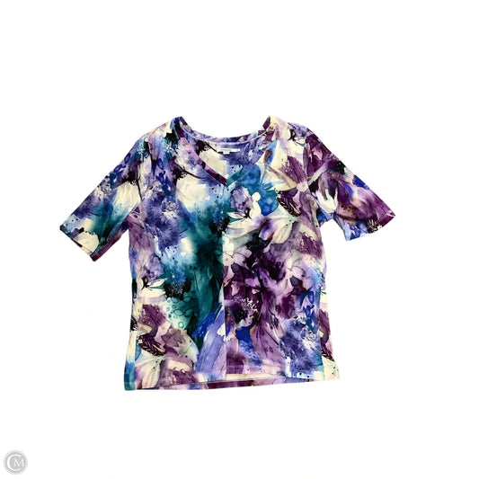 Top Short Sleeve By Chicos In Blue & Purple, Size: L
