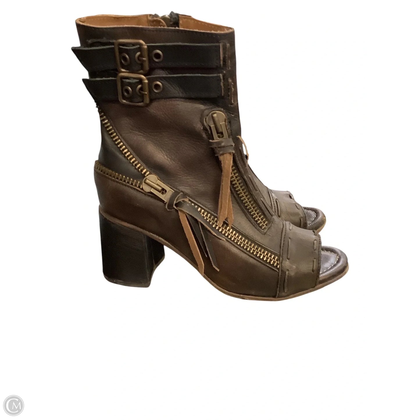 Shoes Heels Block By Freebird In Brown, Size: 9