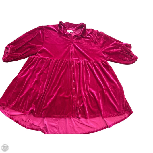 Tunic Long Sleeve By Umgee In Pink, Size: Xl