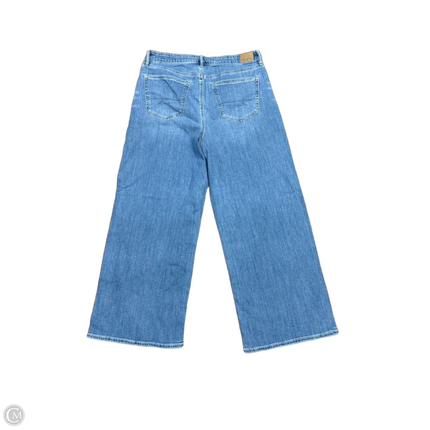 Jeans Wide Leg By American Eagle In Blue Denim, Size: 14