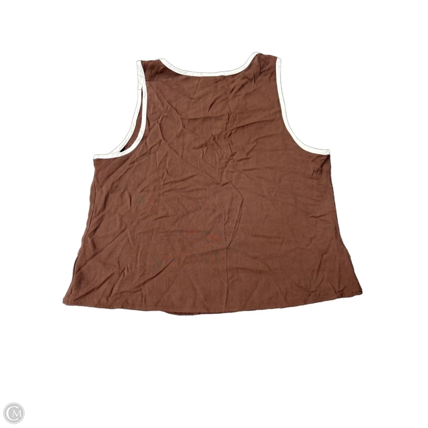 Top Sleeveless By Blu Pepper In Brown, Size: L
