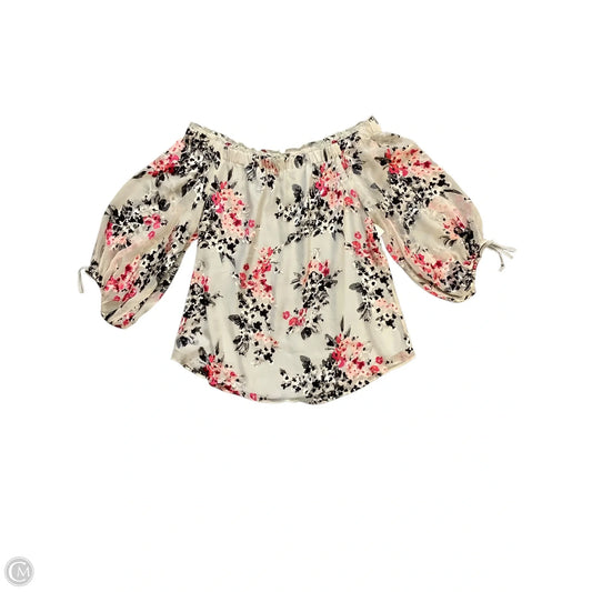 Blouse Long Sleeve By White House Black Market In Floral Print, Size: M