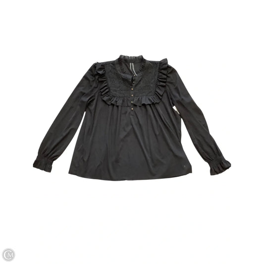 Blouse Long Sleeve By Anthropologie In Black, Size: M