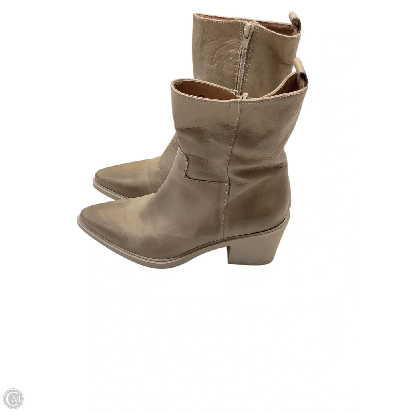 Boots Ankle Heels By Sesto Meucci, In Tan, Size: 9,