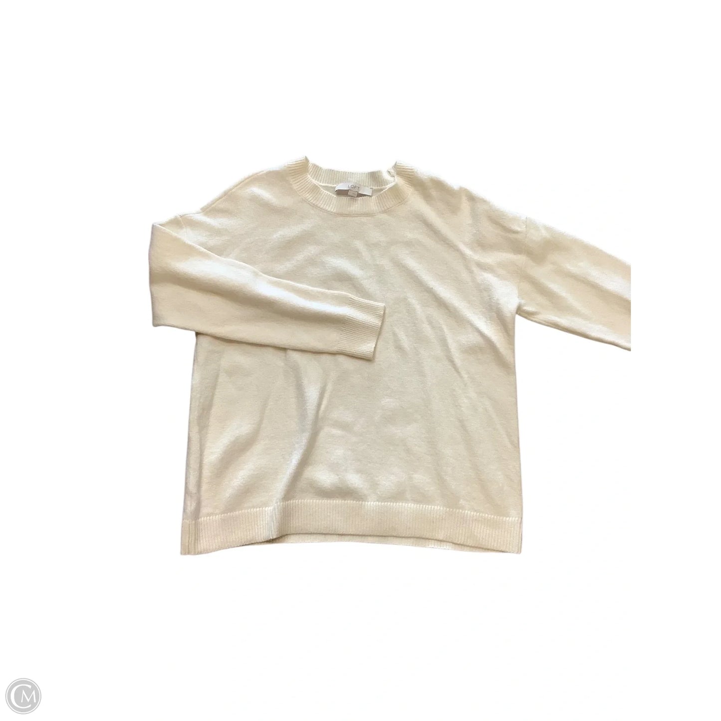 Sweater By Loft In Cream, Size: L