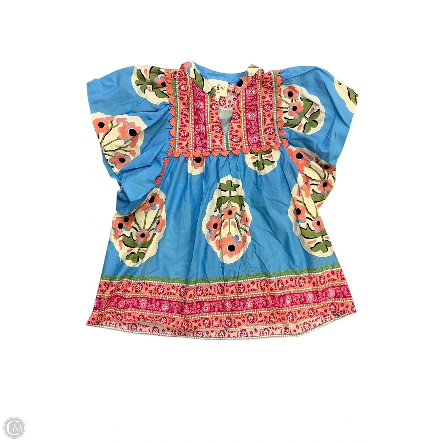 Top Short Sleeve By Umgee In Blue, Size: S