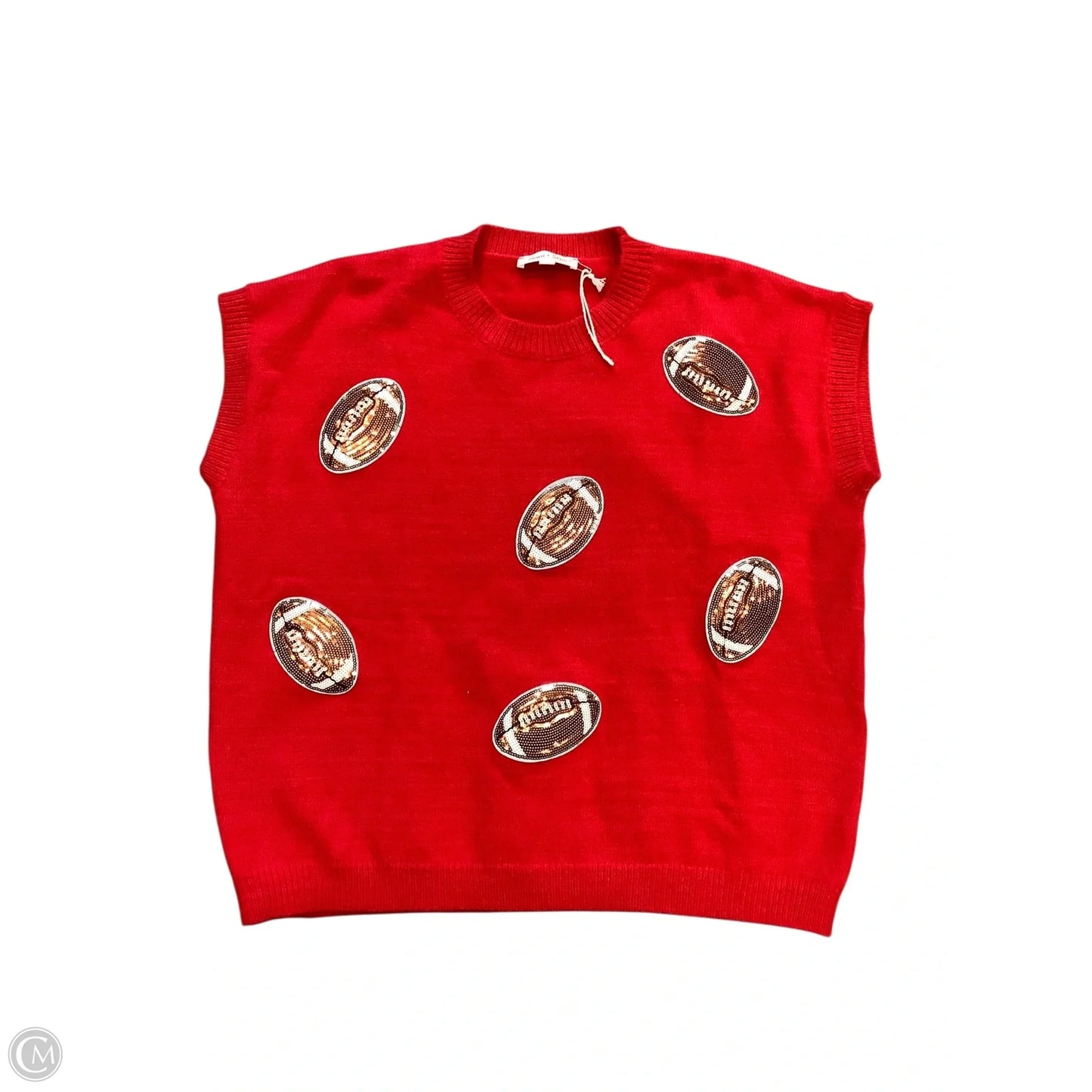 Sweater Short Sleeve By Cmc In Red, Size: M